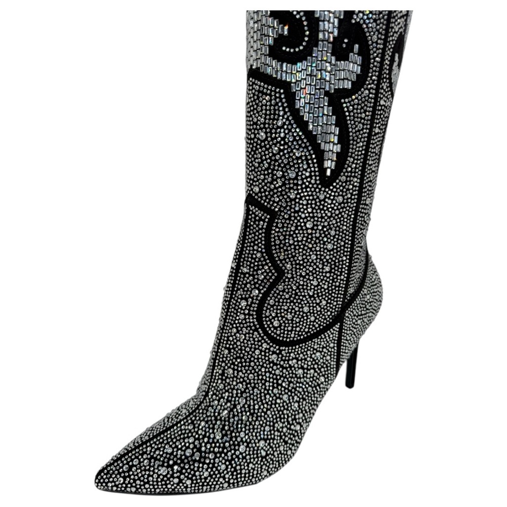 INC Iresa4 Rhinestone Crusted Western Style OTK Heeled Womens Boots Size 7M - Picture 7 of 15